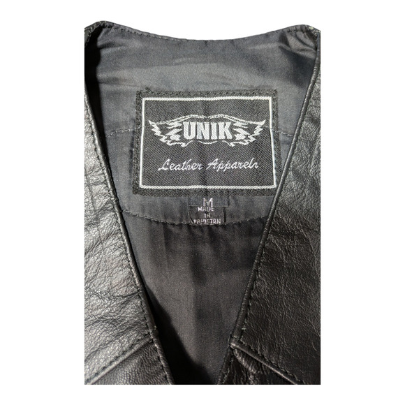 Unik leather vest with Harley Davidson patch Size Med Great Condition - Picture 4 of 11